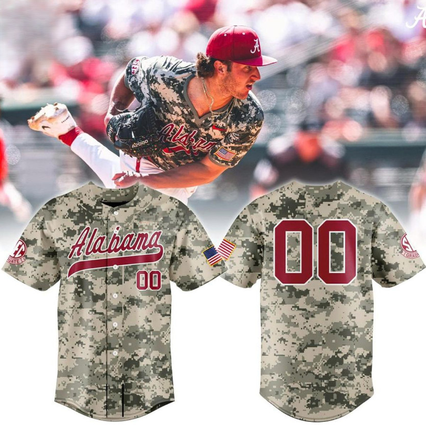 Alabama Crimson Tide 2026 Camo Personalized Baseball Jersey