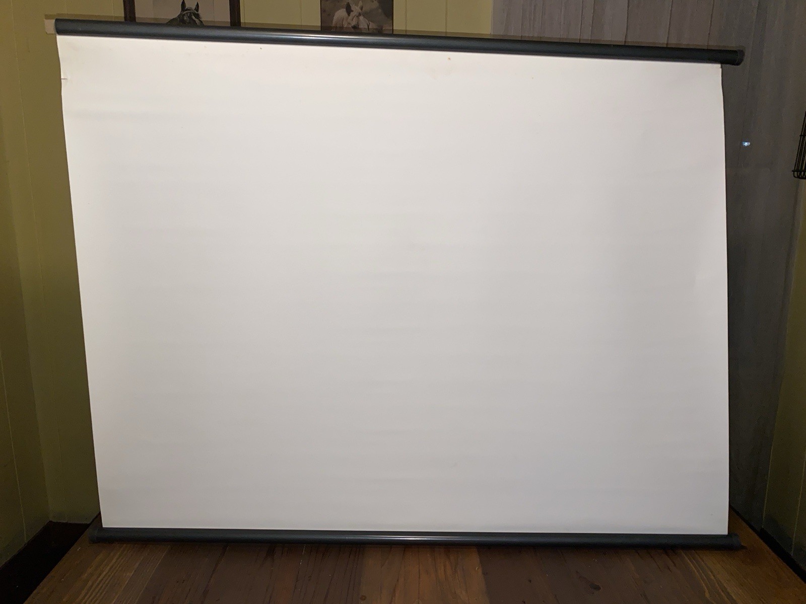 Vintage Portable Projection Screen Pull Down w/ Case Tripod Movie