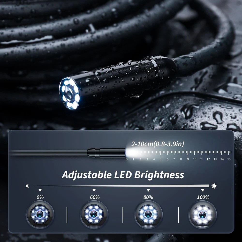 Endoscope Camera with Light, Inspection Borescope Camera with 4.3" IPS Screen...
