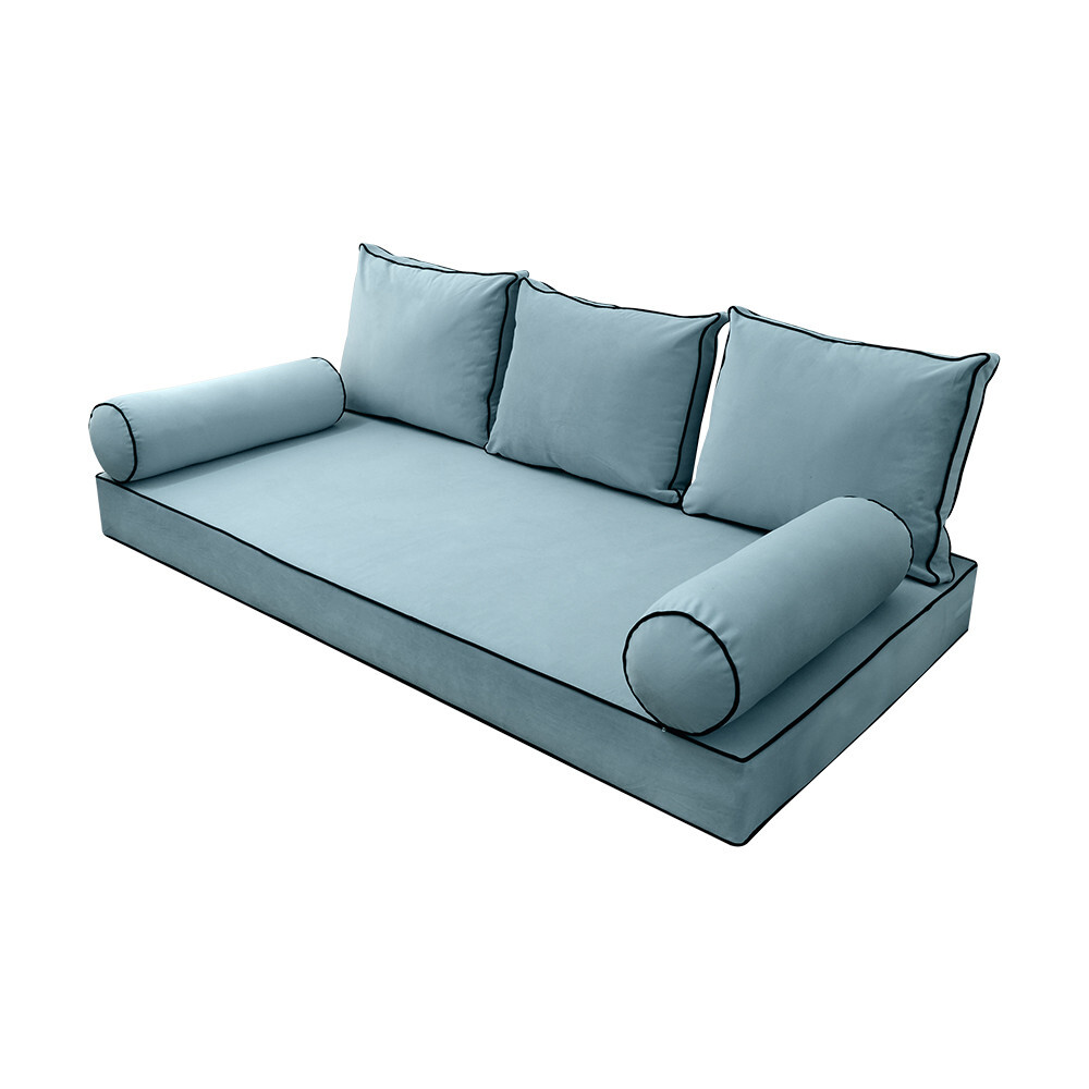 SLIPCOVER ONLY S.V3 Velvet Indoor Daybed Mattress Pillow ContrastPipe Twin AD355