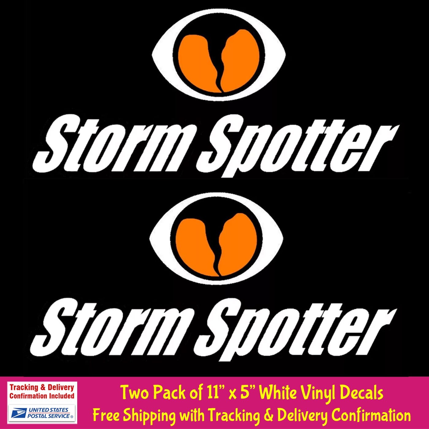 Two 11" Storm Spotter Decals Features the SkyWarn logo Car Truck Window Mailbox