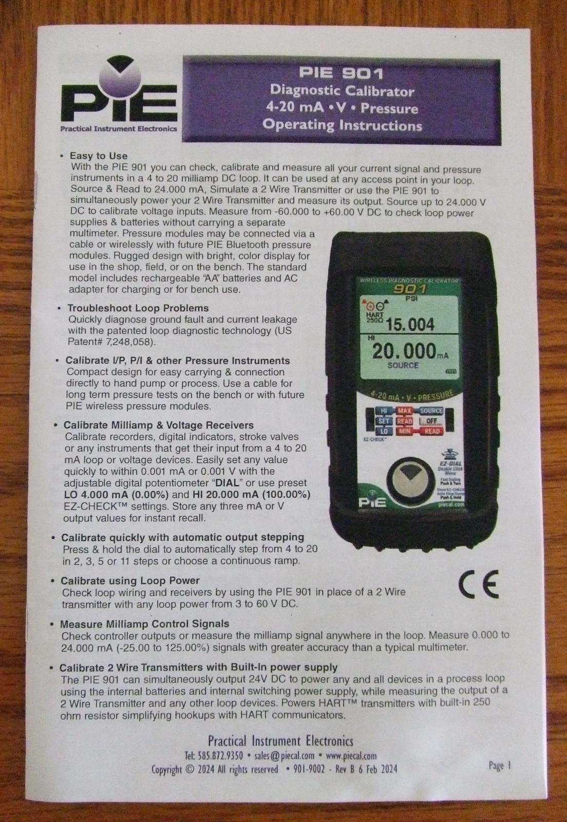 PIE Piecal 901, 4-20 mA Loop Calibrator NEW