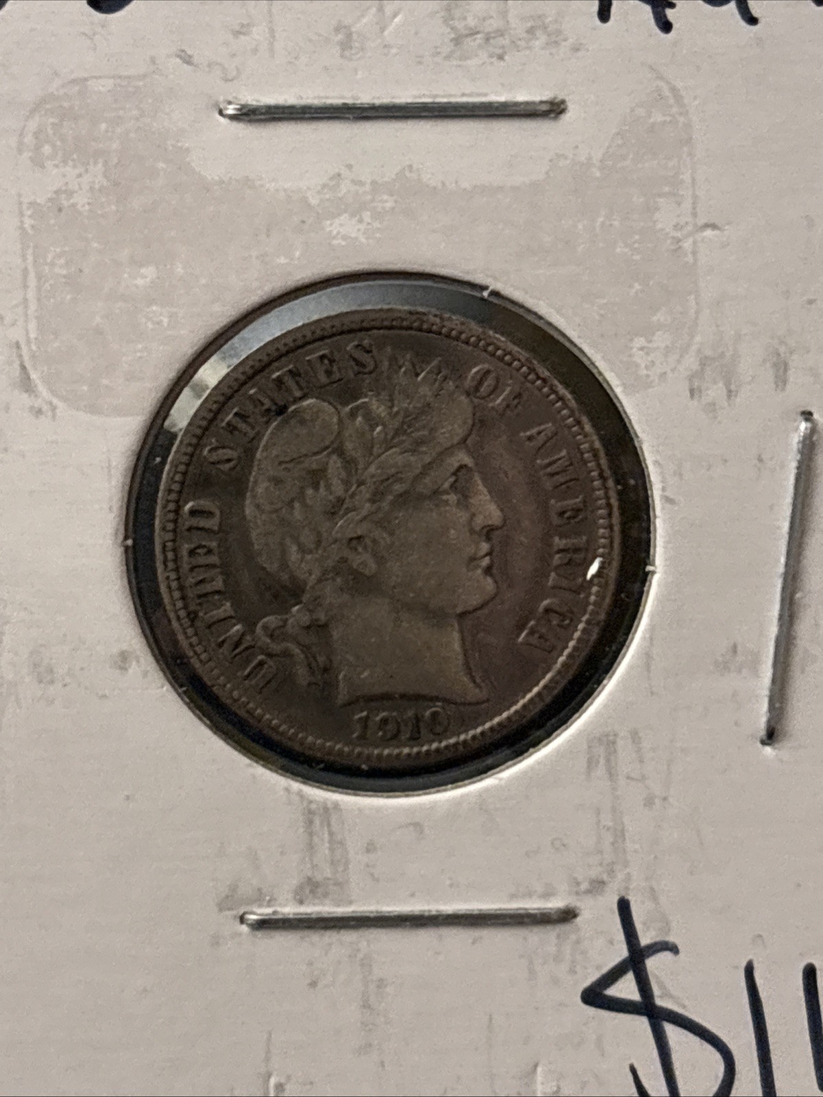 1910 S Barber Dime (Better Date & Attractive) AU