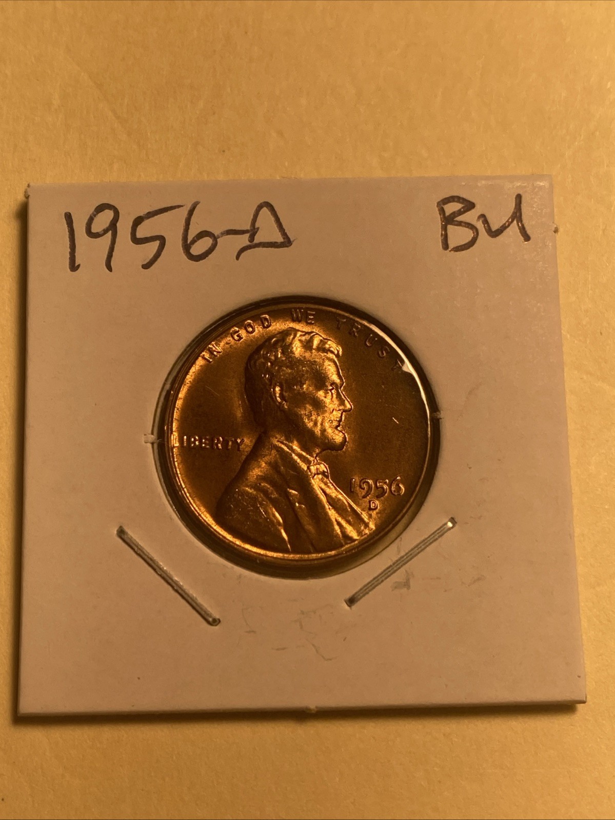 1956-D Lincoln Cent BU From Original Roll Free Shipping