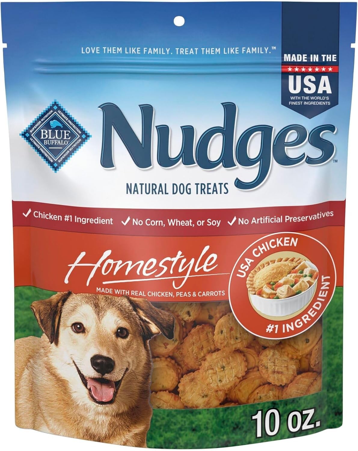 Nudges Homestyle Natural Dog Treats Made with Real Chicken, Made in the USA, Chi