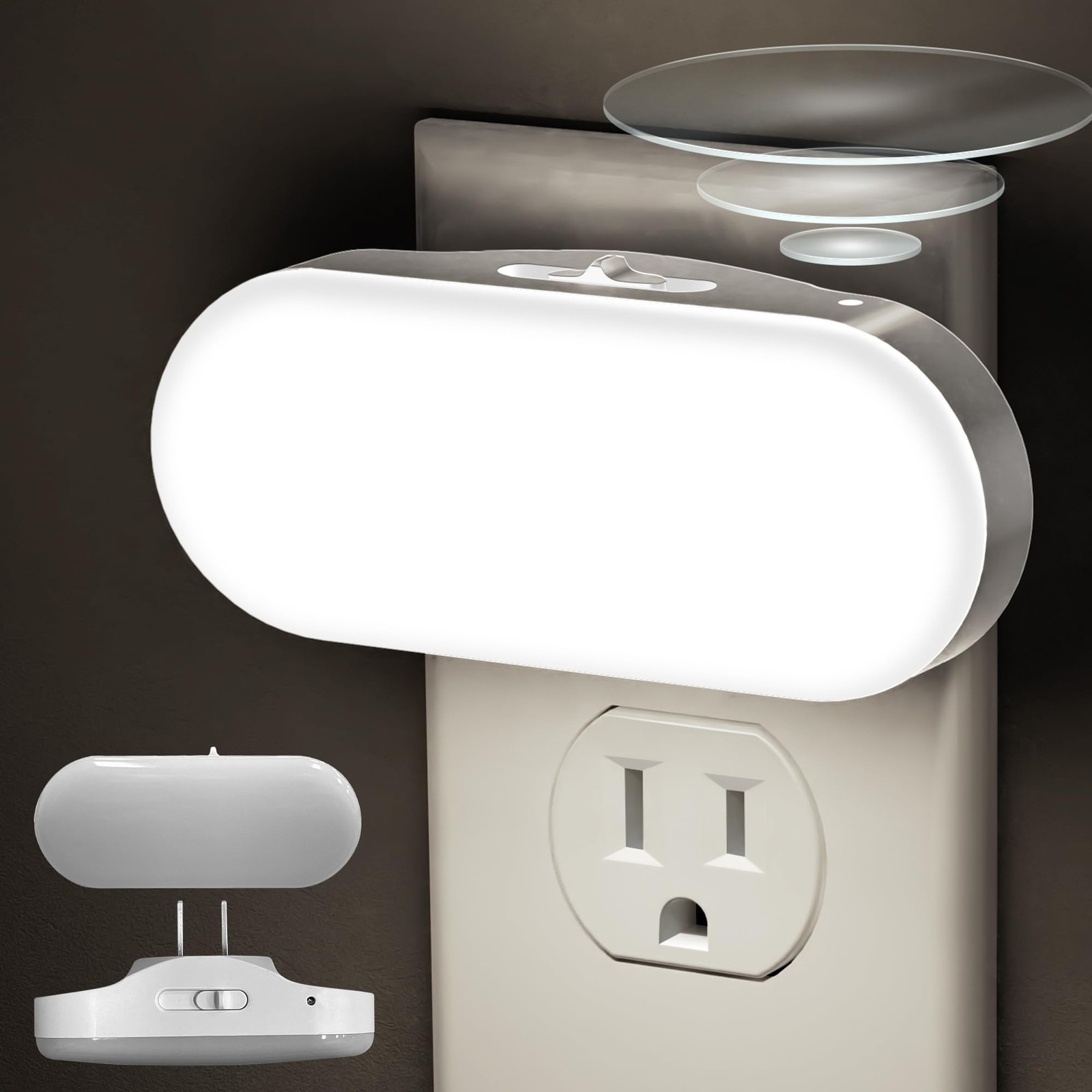 Doreshop 2 Pack Dimmable Night Light with Dusk to Dawn Sensor 5000K