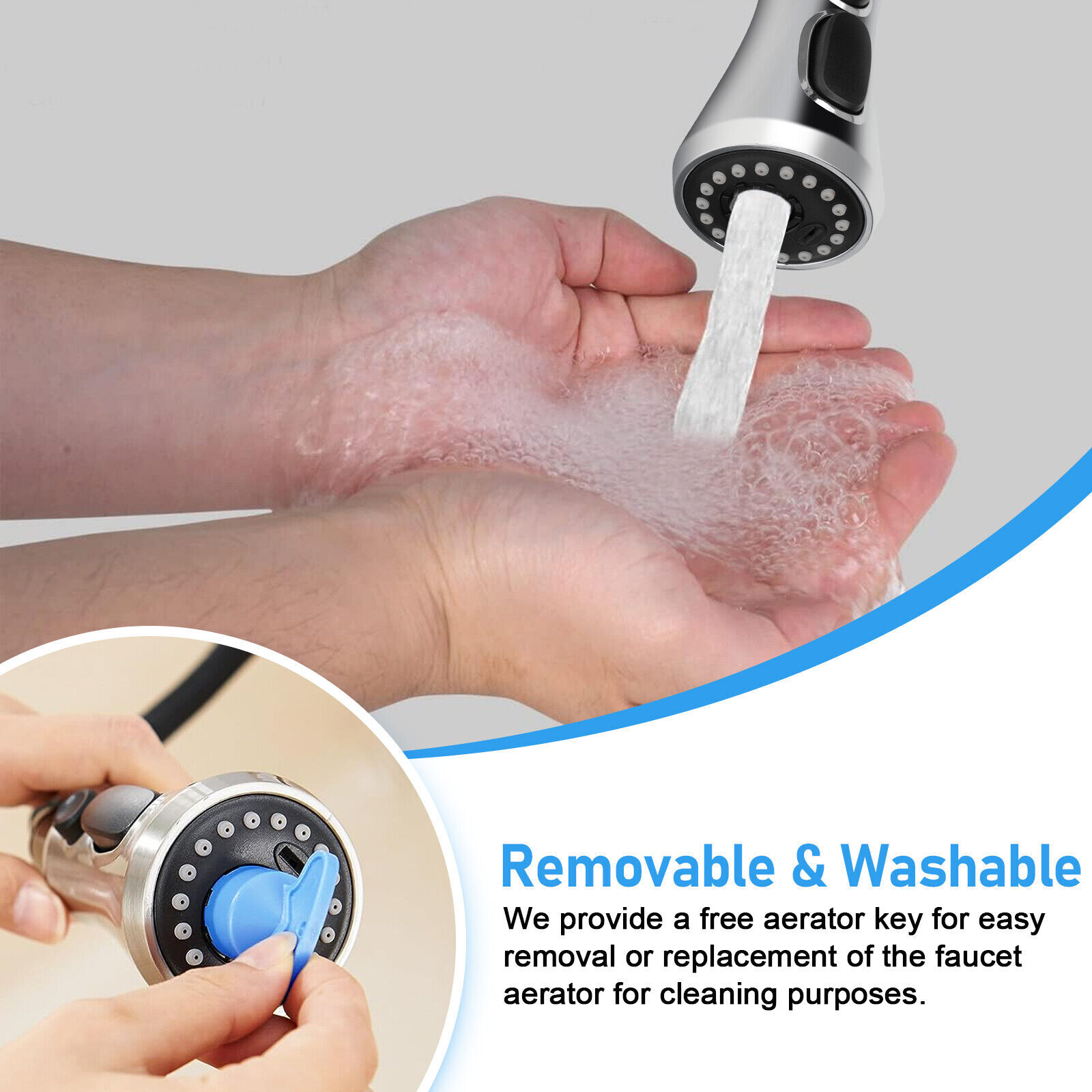 Faucet Adapter with Adapter for Pull-Down Faucet Head Kitchen Sink Replacement
