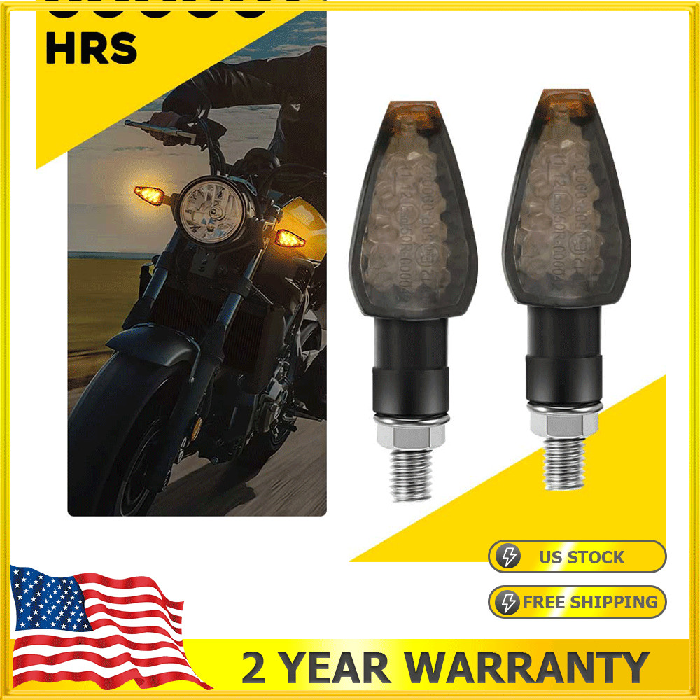 1/2Pair Motorcycle Indicators Bike Motorbike Turn Lights Signal Bullet Bulb Bar