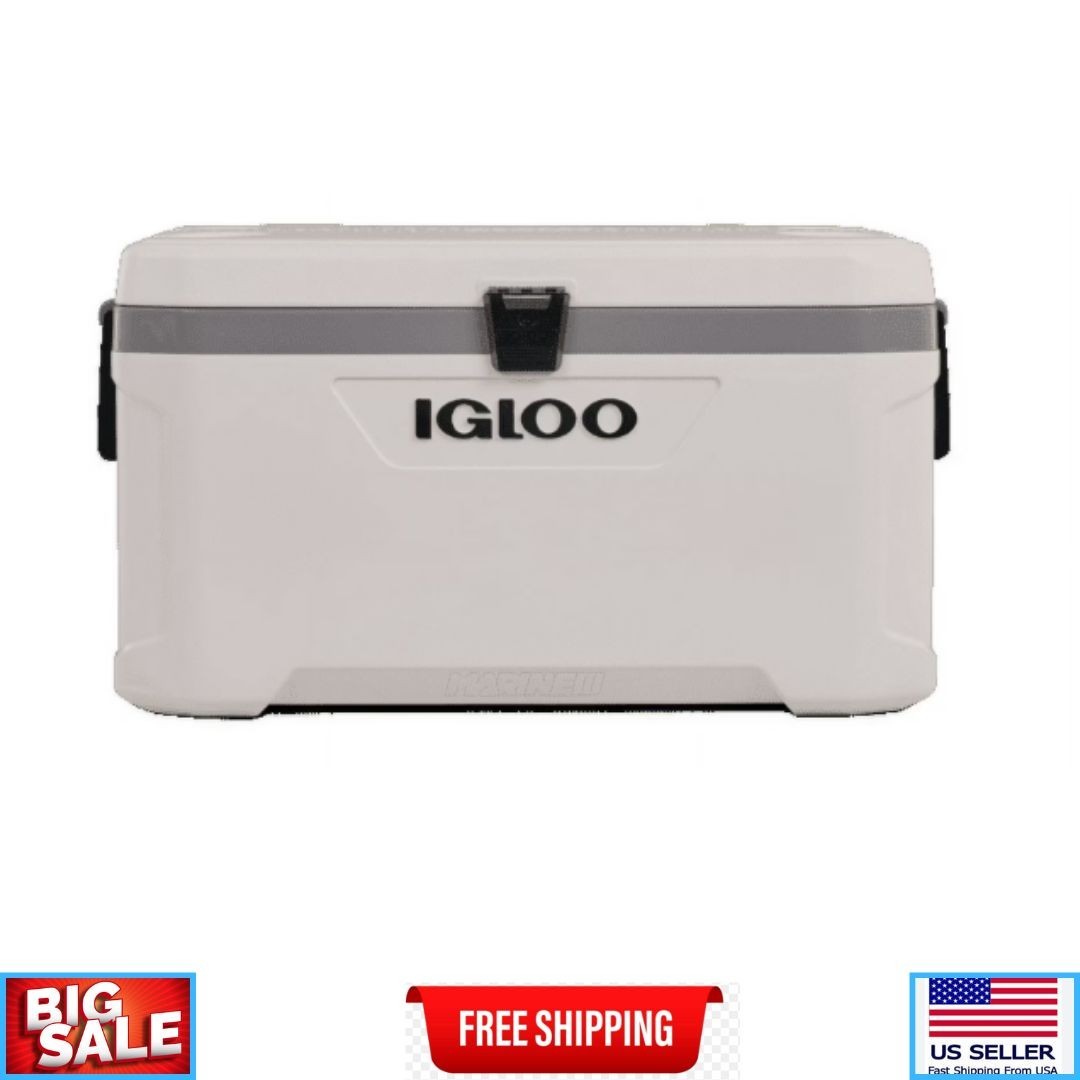 Igloo 70 QT Latitude Marine Ultra Cooler, White and Moonscape Gray New