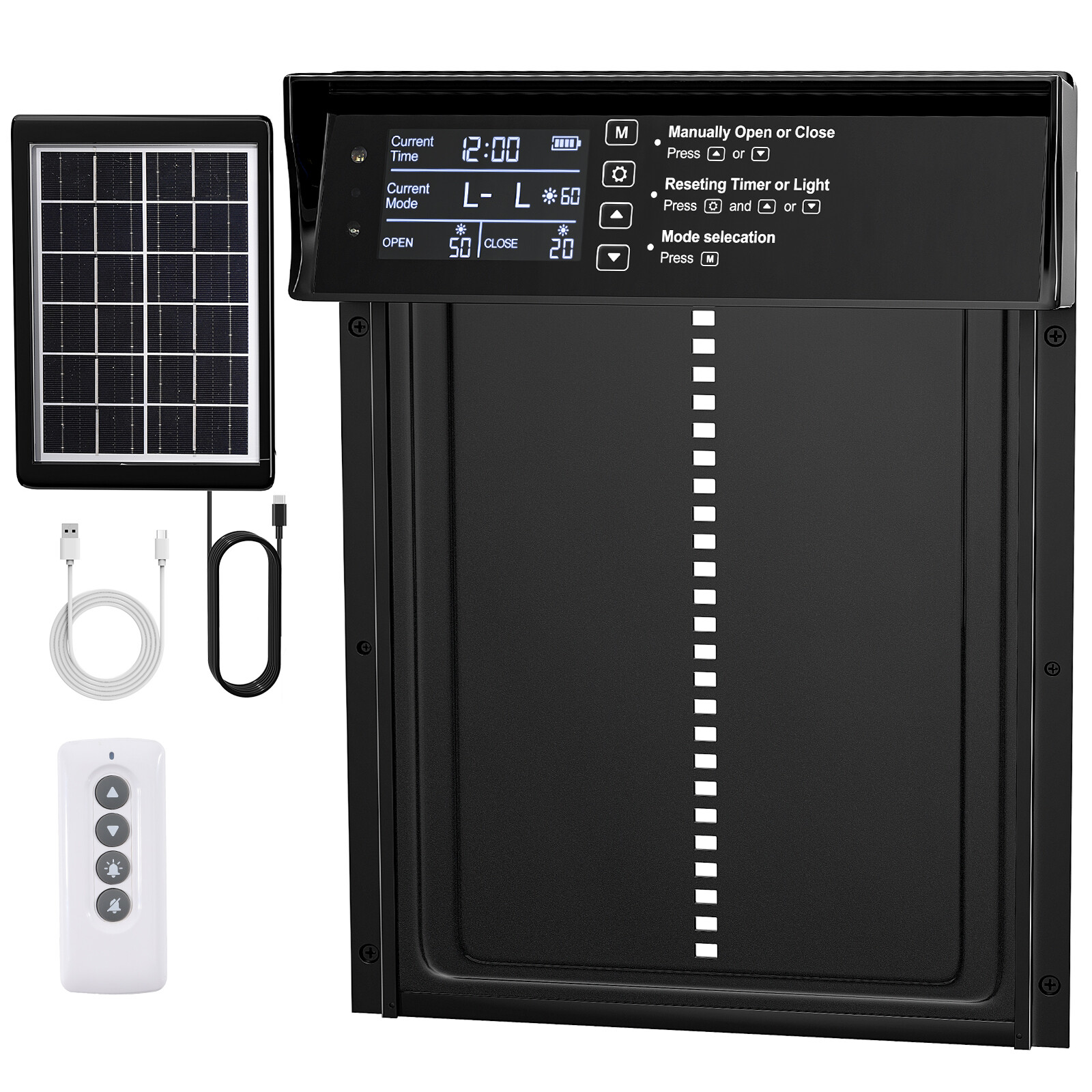 Automatic Smart Chicken Coop Door Weatherproof 4 Modes Light Sensor Opener Timer
