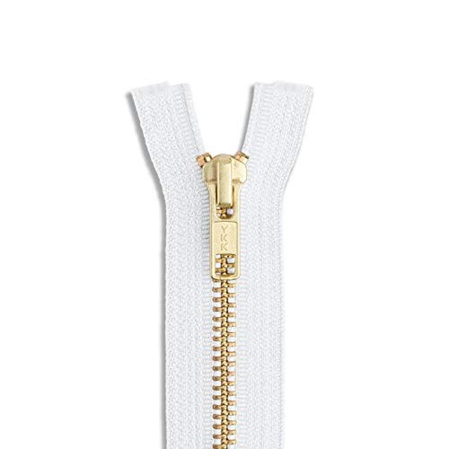 24 inch Metal Zipper White 24â€ Gold Brass Metal Zippers Heavy Duty Zippers
