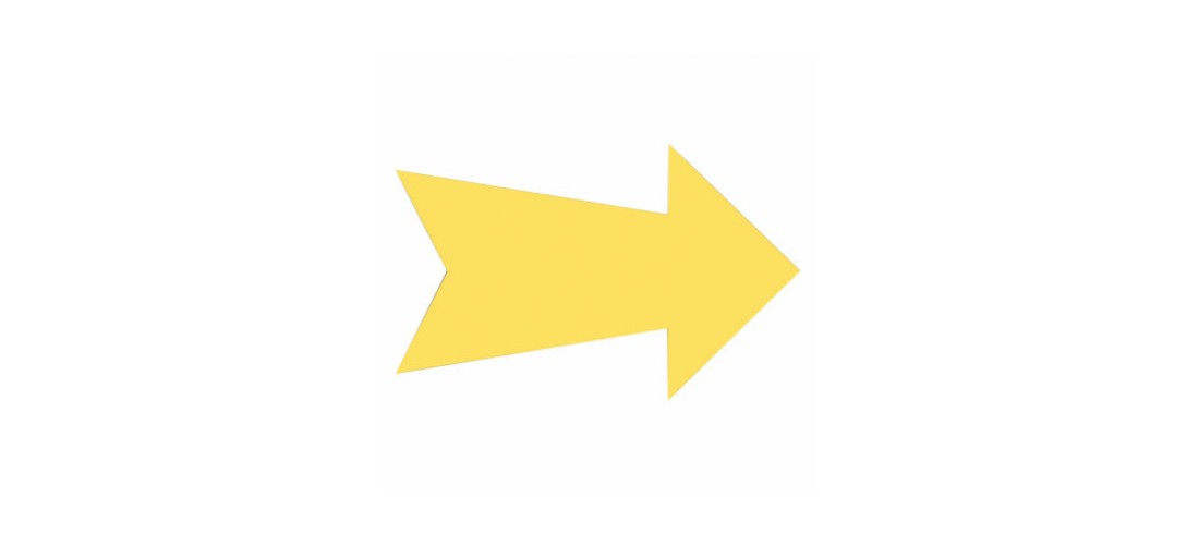 Hillman 843365 Blank Arrow Sign, Yellow Corrugated Plastic, 9 x 23 In.