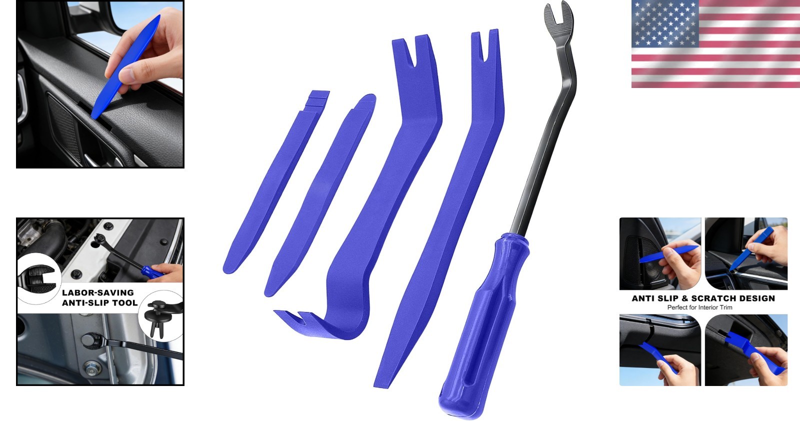 Auto Body Repair 5-Piece Tool Kit - Trim Tools for Efficient Panel Removal
