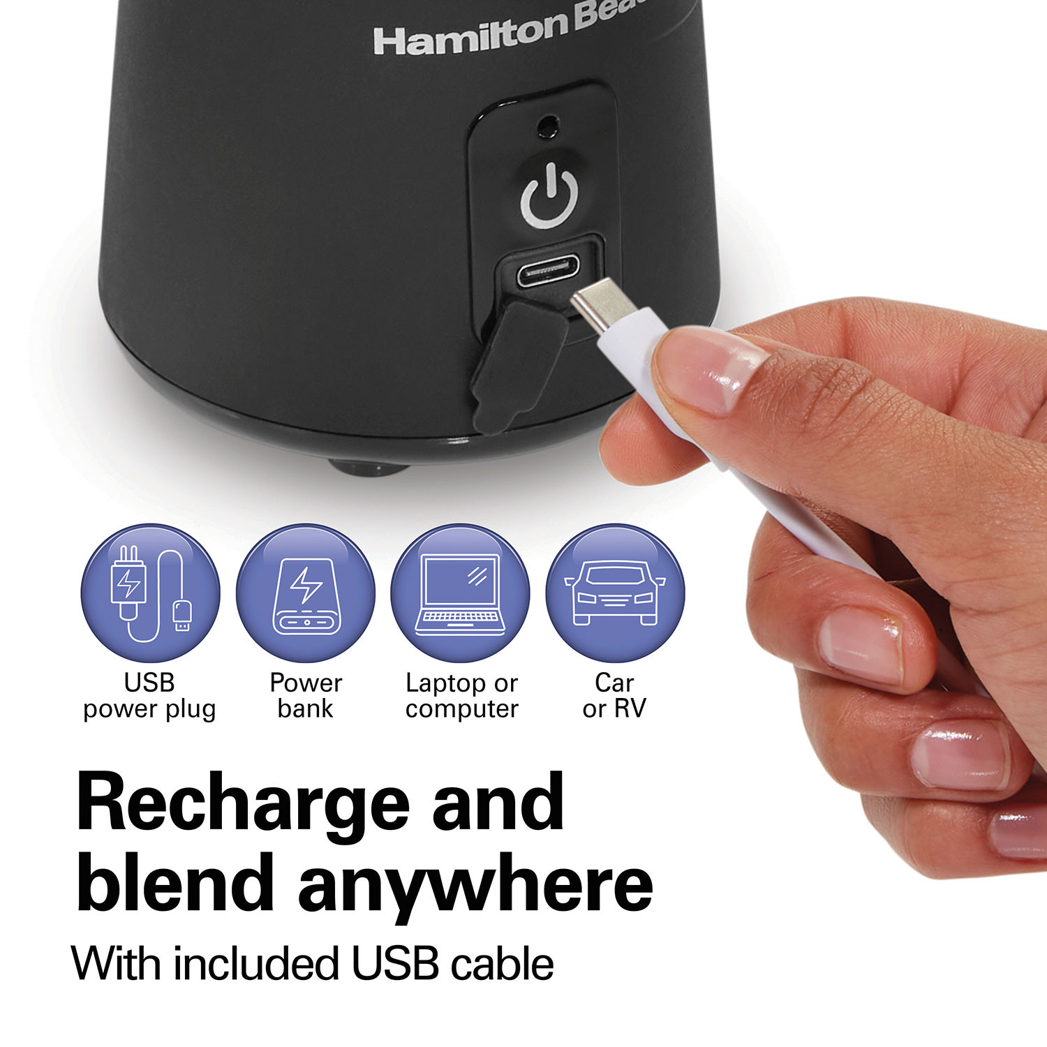 Hamiltonbeach Blend Now Portable Cordless Blender 16 oz Black - 51180J