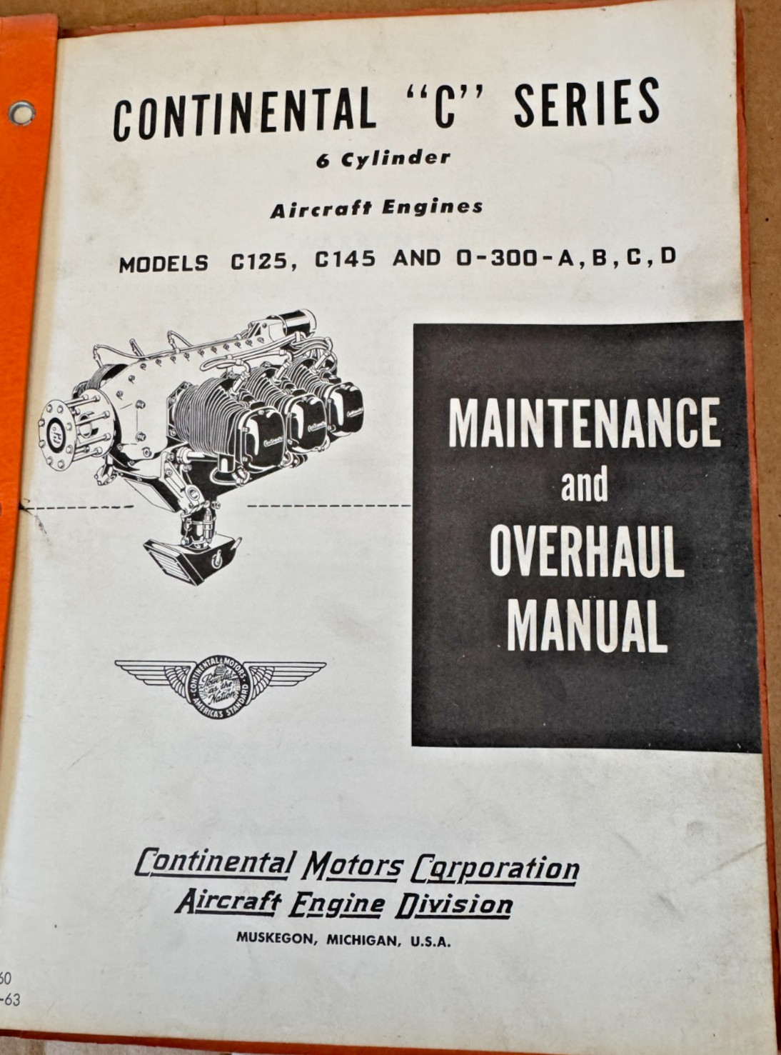 Original Continental C-125 , C-145 & O-300 A B C D Maint, OH and Parts Manuals