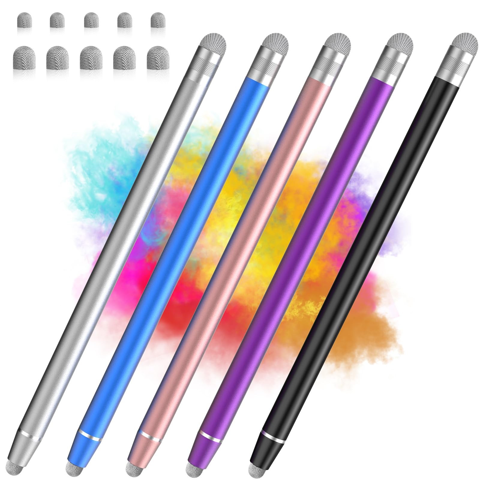 Stylus Pen for Touchscreen, 5 Pack Dual Fiber Stylus, High Sensitivity and Pr...