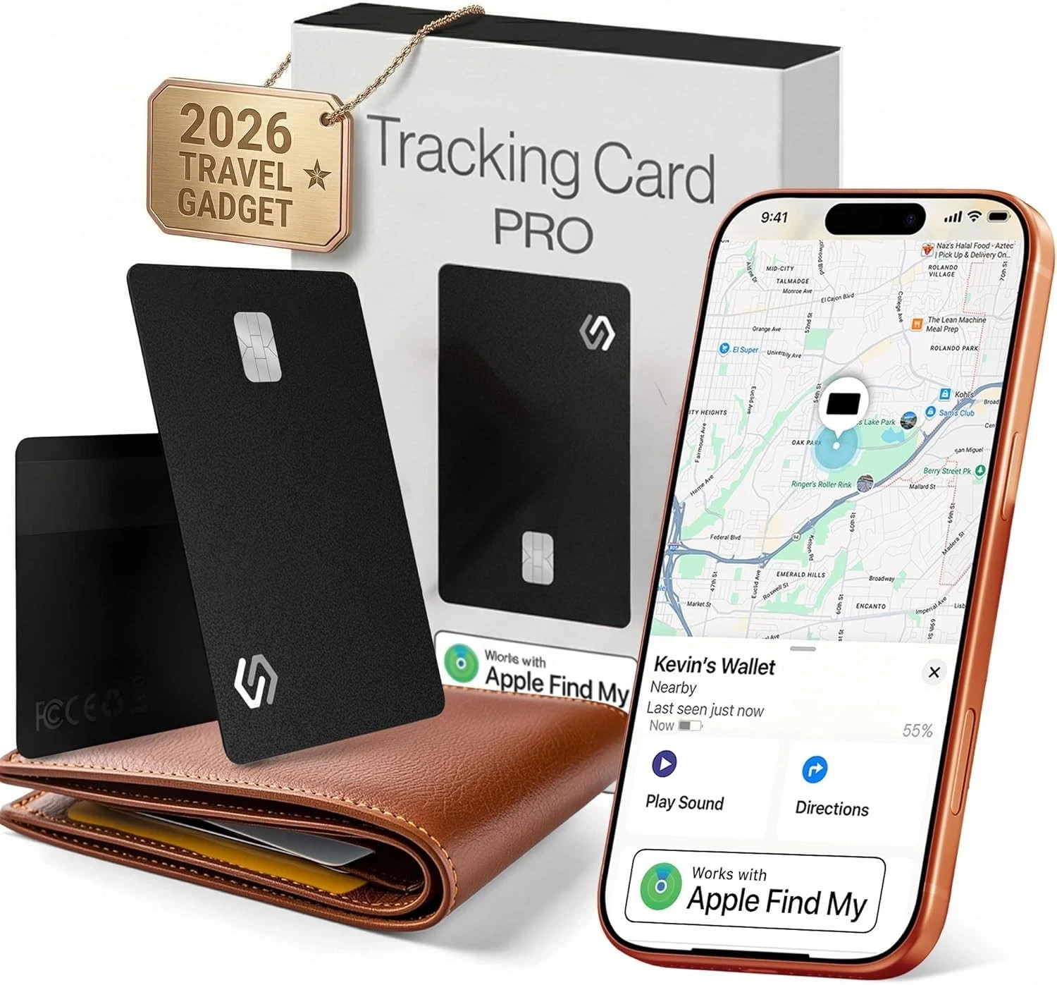 SPOTMINDERS Apple MFi Certified Wallet Tracker PRO Dad Gifts for Fathers Day Wor