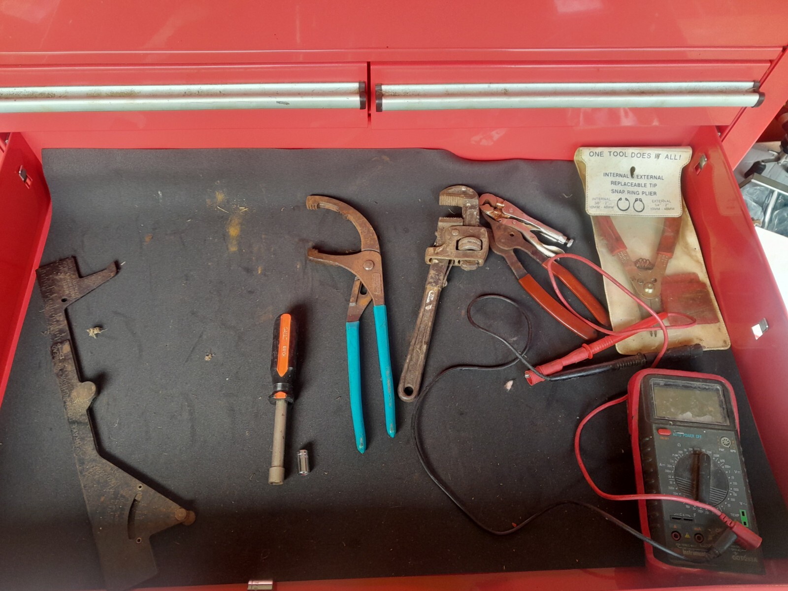 Roller Cart Tool Cabinet Storage Chest Box Red 4 Drawer + Tools