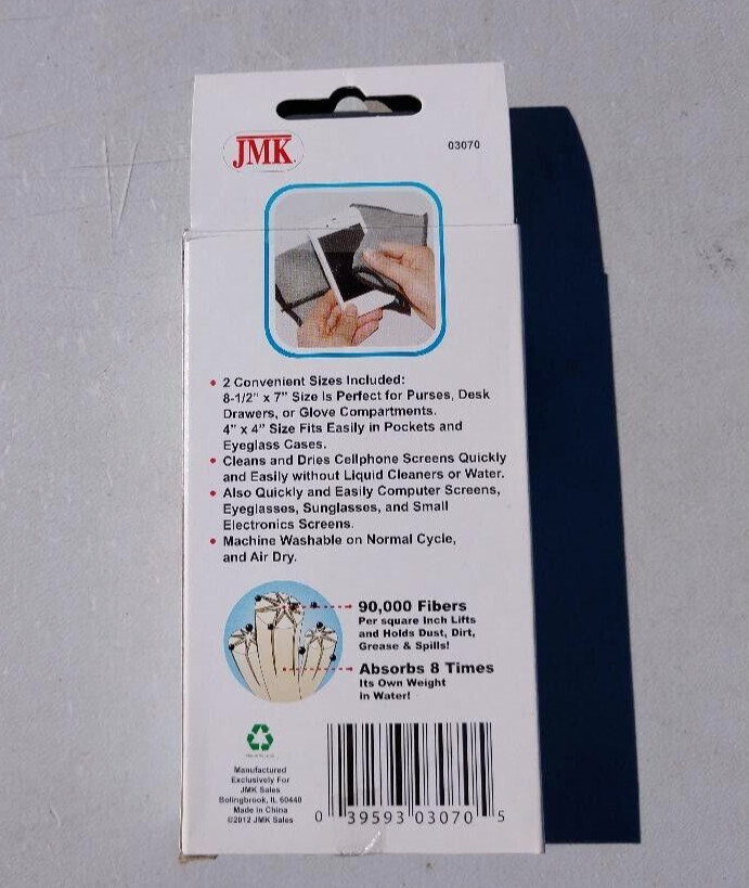 Microfiber Smart Phone Lap Top Cleaner 2-Piece Sizes 4x4" - 8.5x7"