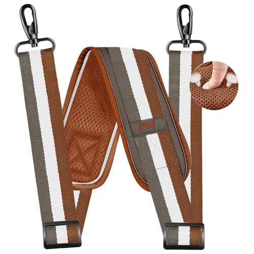 79 inch Shoulder Strap, Extra-thick Fixed Cushion Pad and 79" Stripes-brwgy