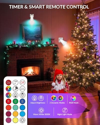 BrightArk Plug in GU10 Wall Uplighter Lamp with Timer RGB (Red, Green, Blue)