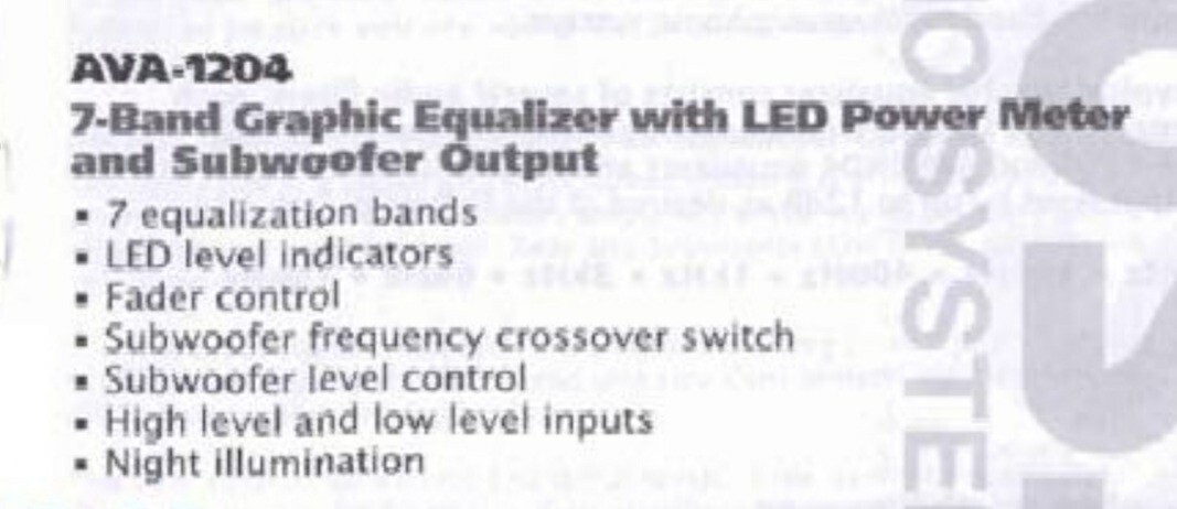 Boss AVA-1204A Equalizer