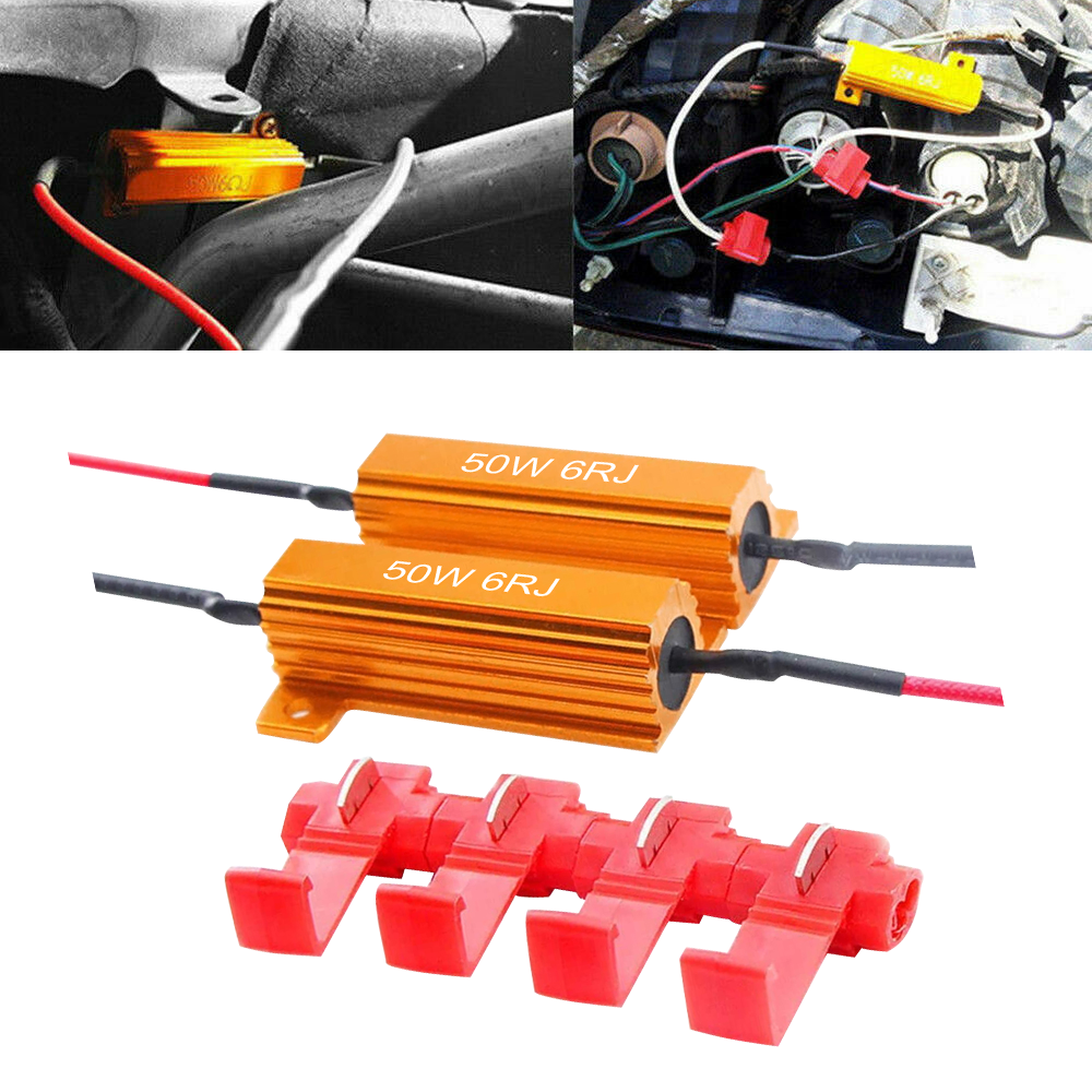 Dos resistencias de carga de 50W 6ohmKit Stop Flicker Error Code y CANBUS Fix