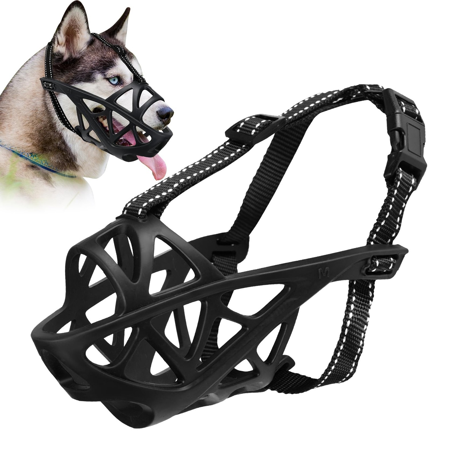ODRIEW Dog Muzzle for Large Sized - Medium Dogs, Small S, Black
