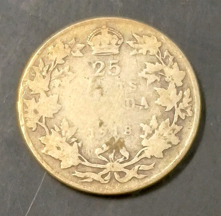 Canada 1918  Silver 25 cents (KM.#24)