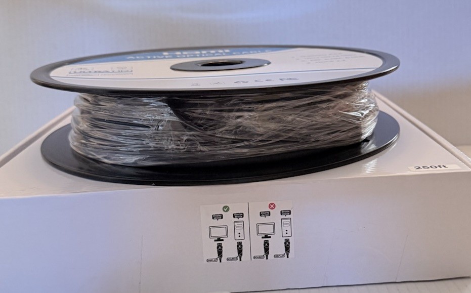 Fiber Optical HDMI Cable Ultra HD with High Speed Ethernet 250ft