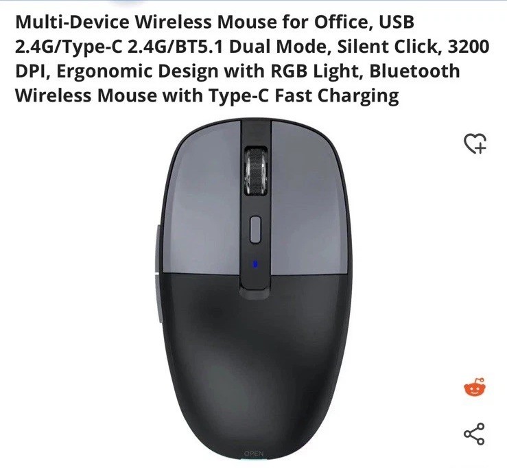 2.4G + Type- BT TRI-Mode Wireless charging mouse T 25