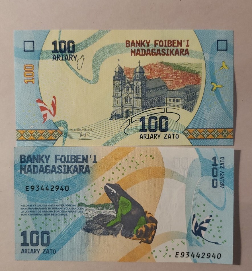 One Note, Madagascar 100 Ariary, 2017, P-97, UNC IT.#E-6