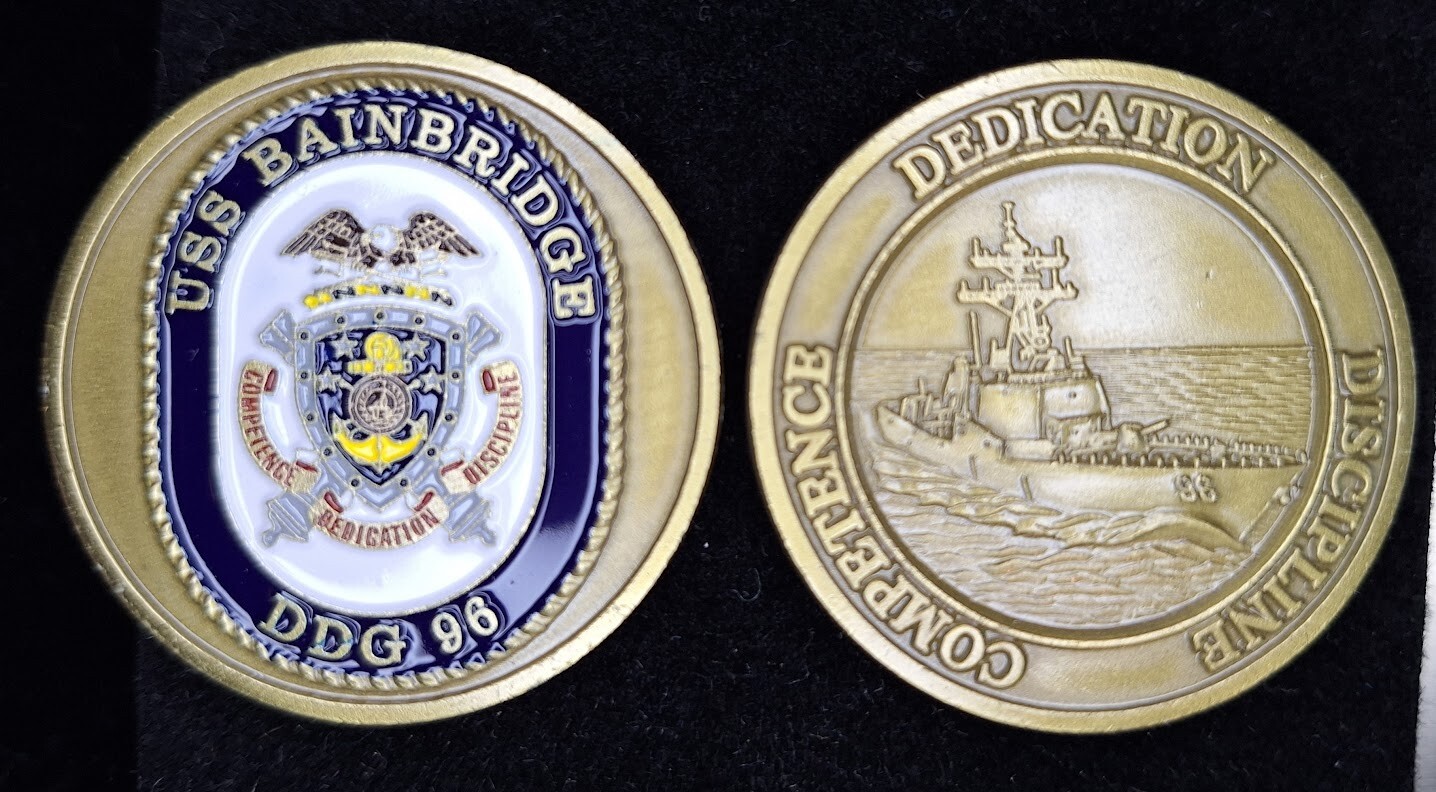 DDG-96 USS BAINBRIDGE "Dedication, Competence, Discipline" - Navy Challenge Coin