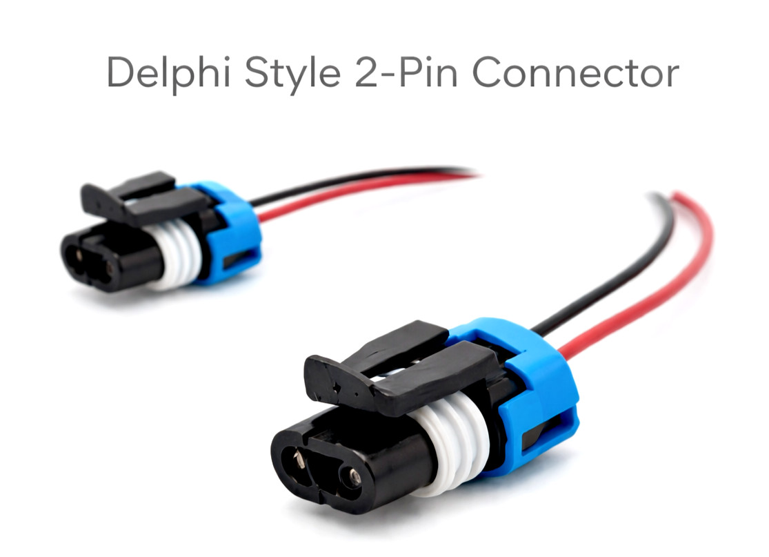 2X Delphi Style Metri-Pack 2-Pin Blue Female Connector Pigtail – Chevy GMC Buick