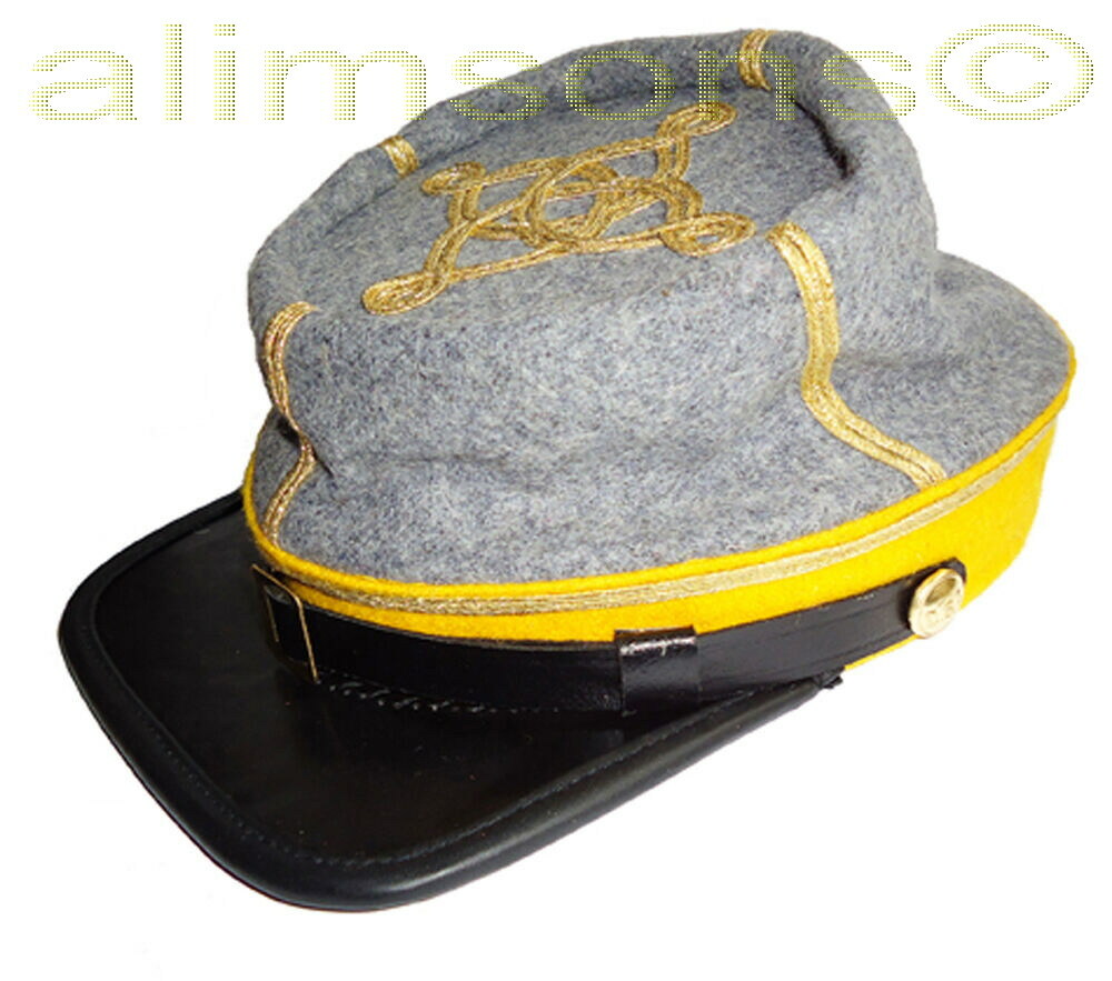 American Civil War ACW Confederate Cavalry Captain Kepi Hat Cap -ALL SIZES!!!