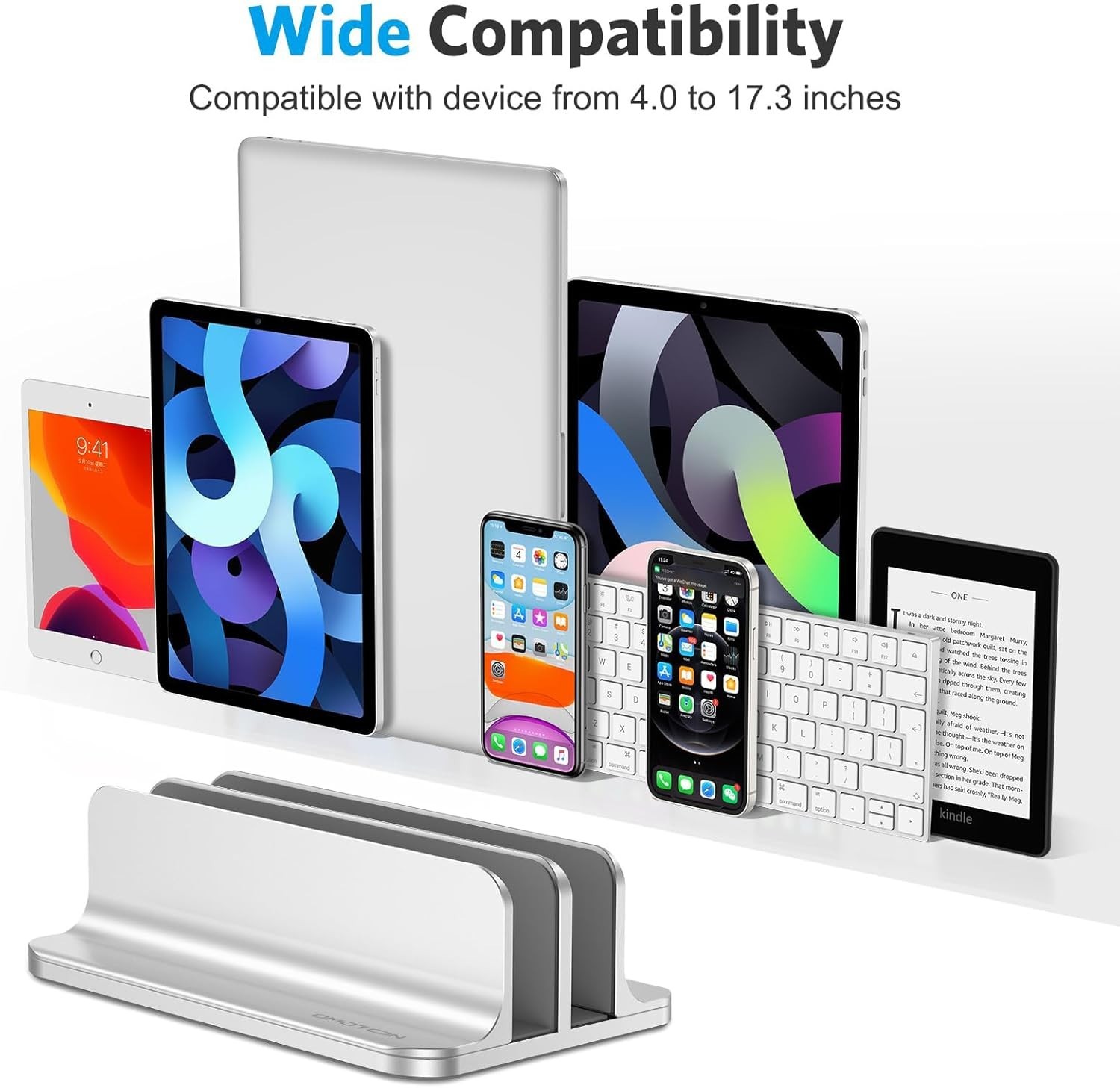 Updated Dock Version] Vertical Laptop Stand, Double Desktop Stand Holder with...