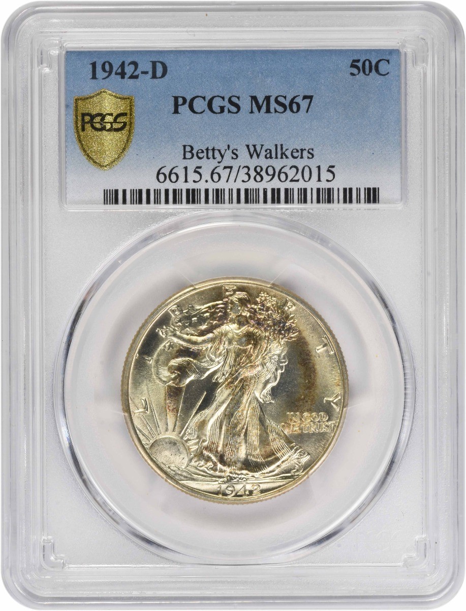1942-D Walking Liberty Silver Half Dollar MS67 PCGS