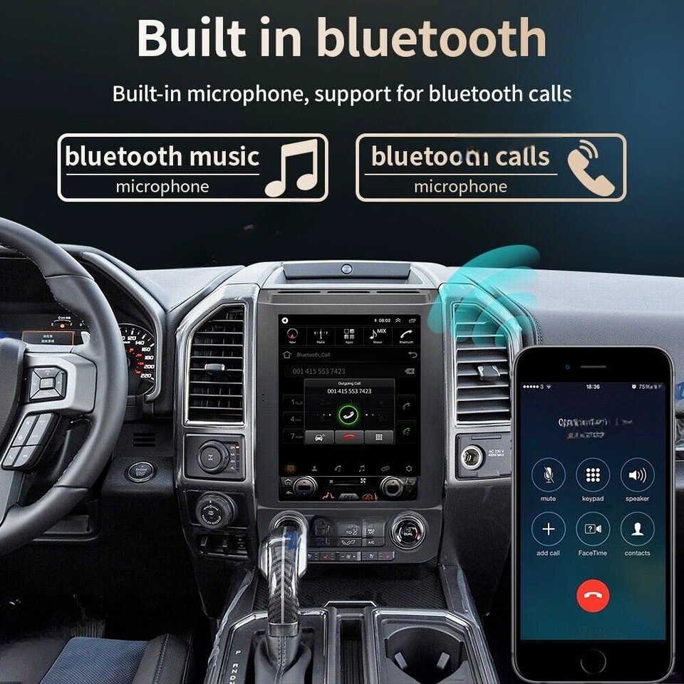 12.1" 4+64GB Car Stereo Radio Auto Android Carplay GPS For Ford F150 2016-2021