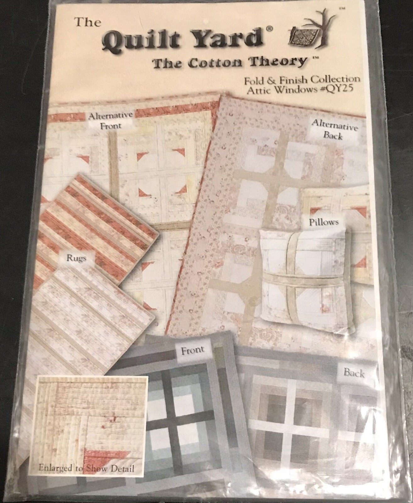 ATTIC WINDOWS Fold & Finish Collection Quilt & Rug Pattern Reversible 70”x82”