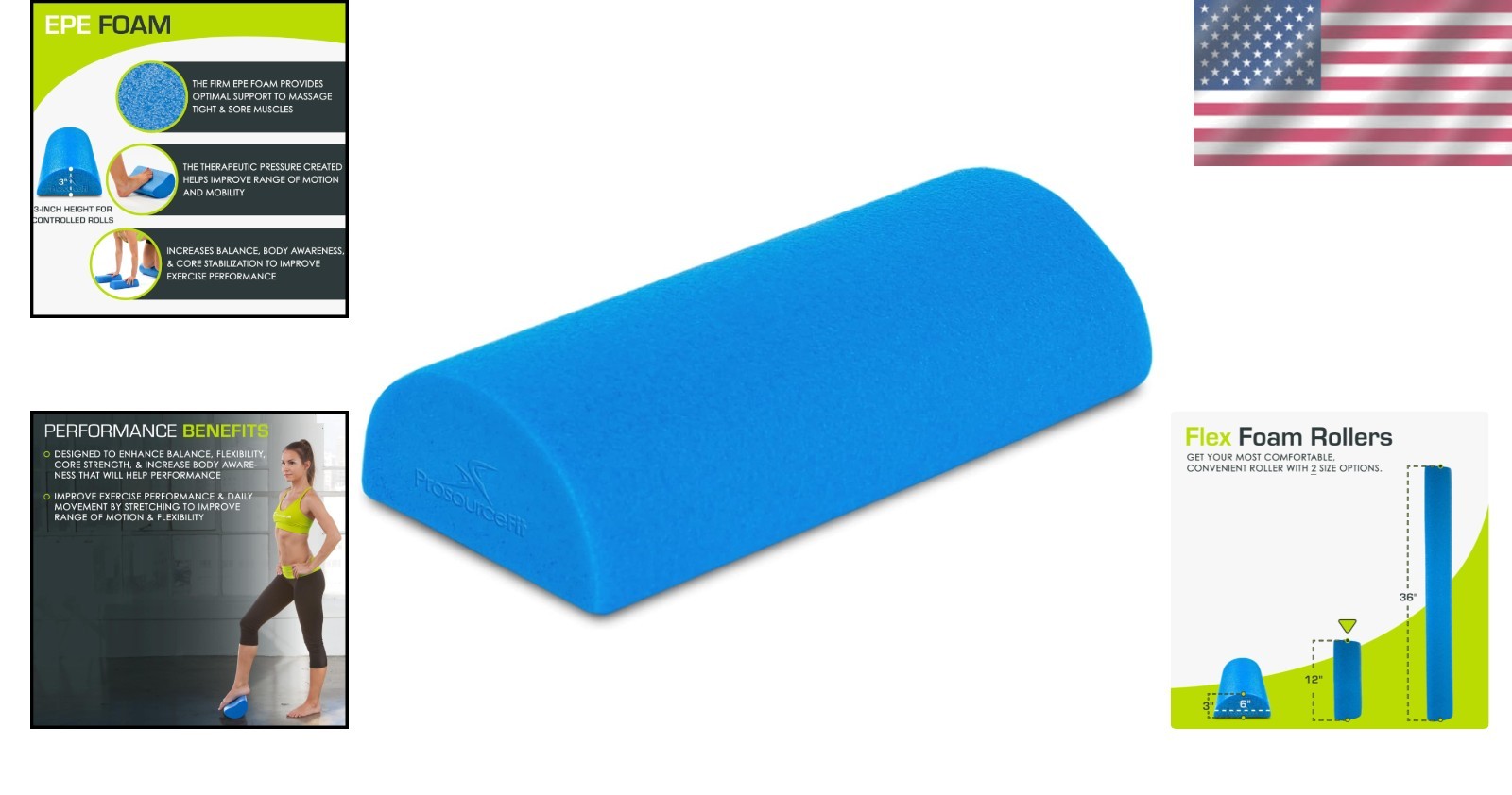Blue 12'x3' Flex Foam Roller for Effective Trigger Point Release and Therapy