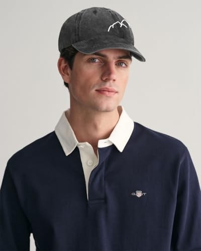 Vintage Washed Distressed Baseball Cap Adjustable One Size Mountain Black