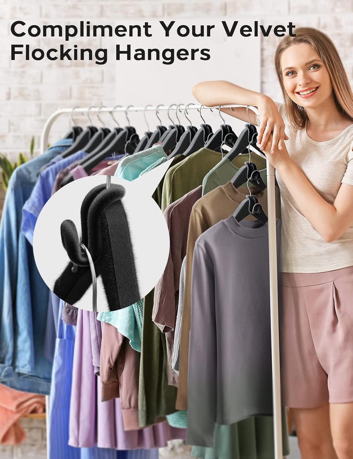 Velvet Clothes Hanger Connector Hooks [for Velvet & Multiple Hangers] 40PCS