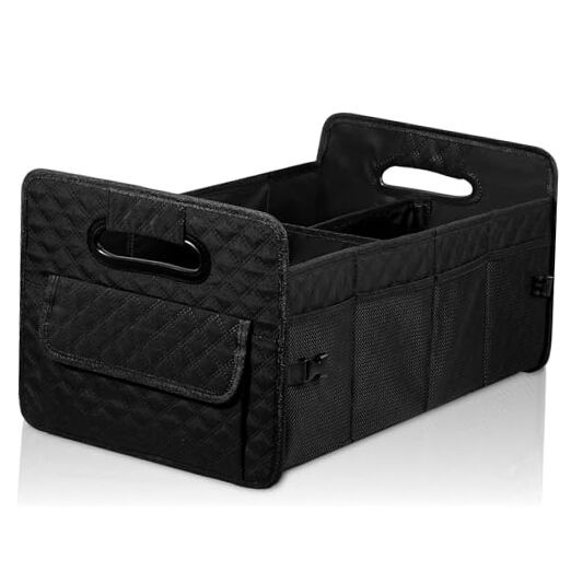Car Trunk Organizer for SUV, Car Storage Organizer Collapsible Large Black