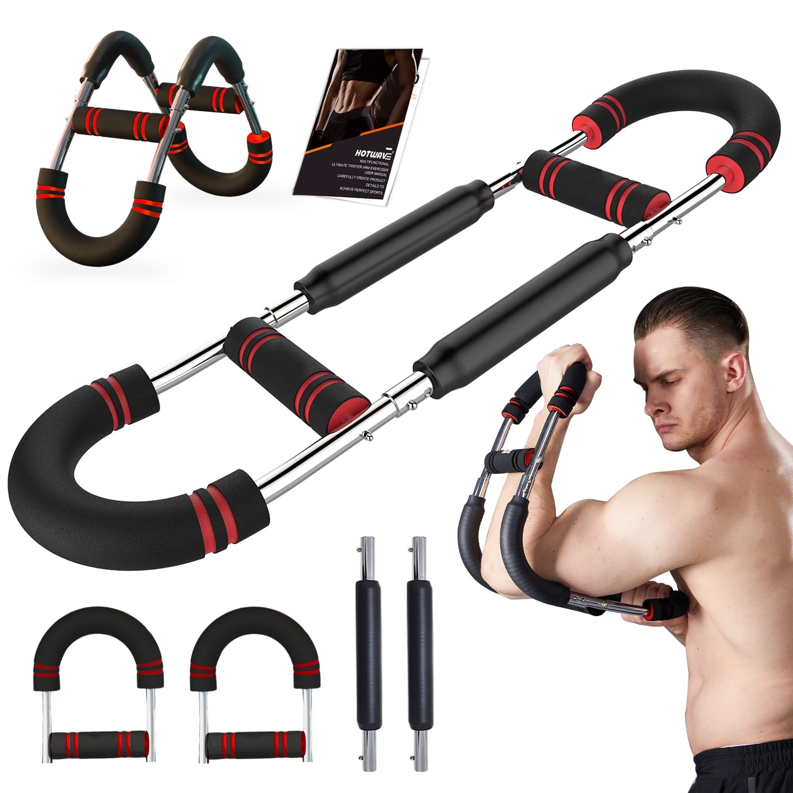 Twister Arm Exerciser Adjustable Spring Bar Portable Strength Training Use