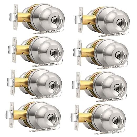 Door Locks Knobs with Same Key 8 Pack Cylindrical Keyed Entry Ball Knob
