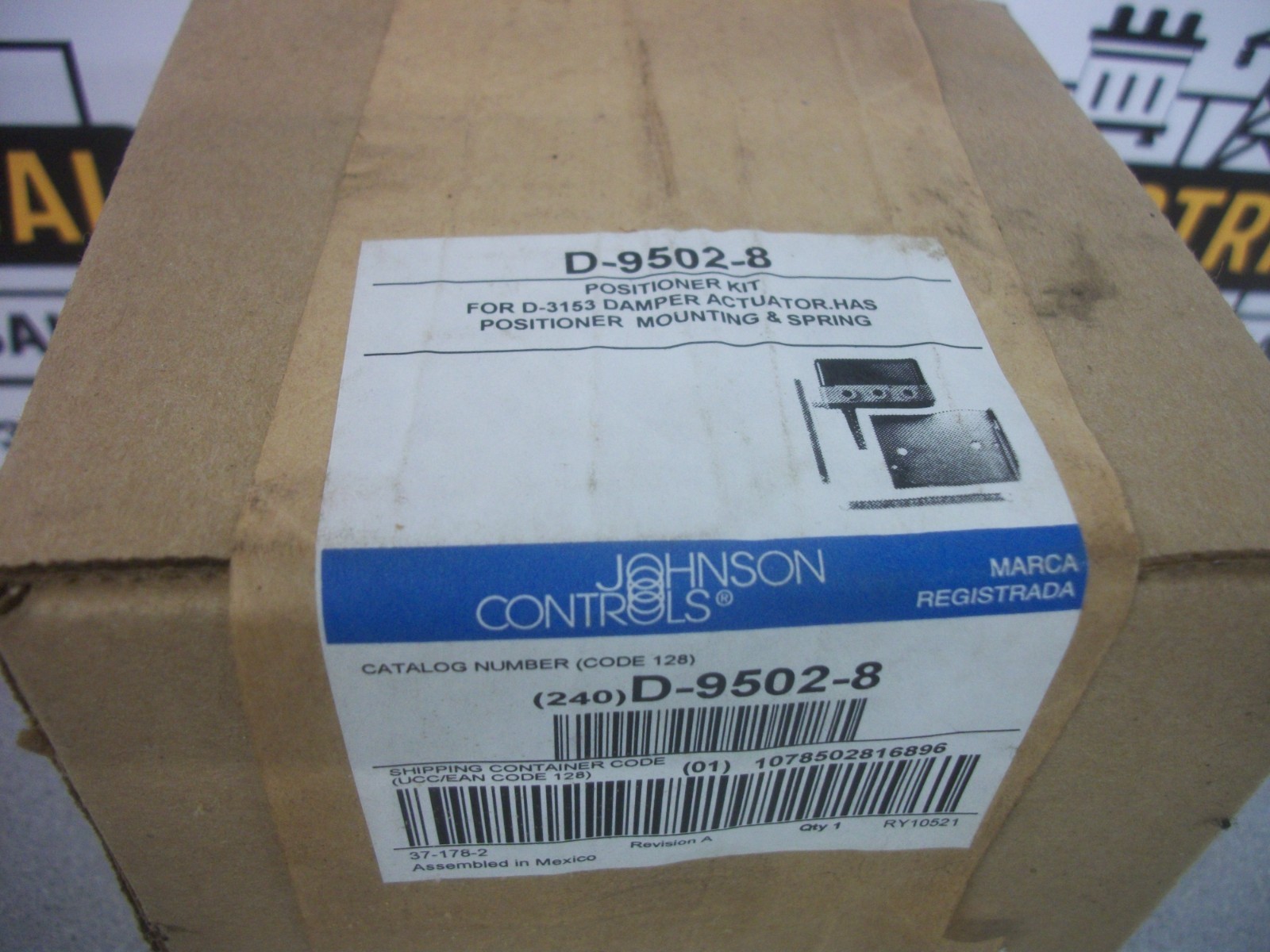 JOHNSON CONTROLS POSITIONER KIT FOR D-3153 DAMPER ACTUATOR D-9502-8 NIB