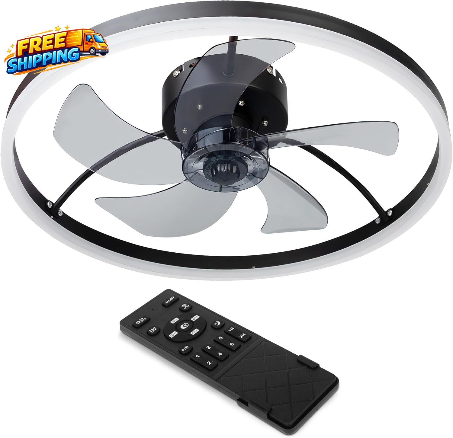 Lighting Ceiling Fan Light 19.7 Low-Profile Flush Mount Ceiling Fans with Lights