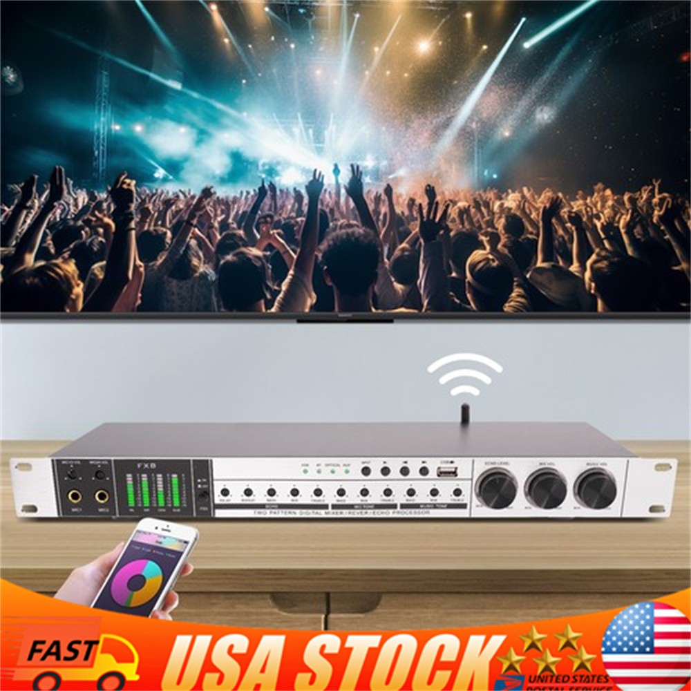 USB Audio Processor Mixer Professional Anti-howling Audio Processor w/ Bluetooth