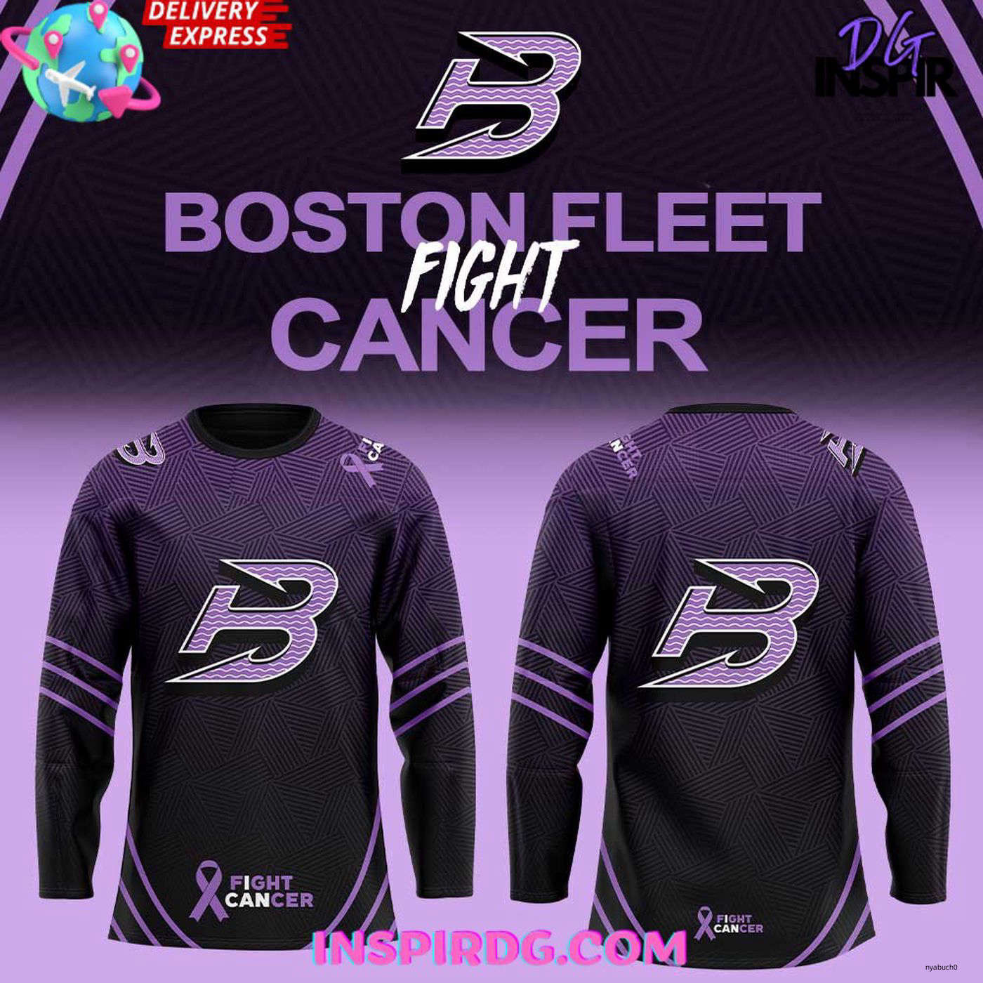 Boston Fleet Fight Cancer 2025 Hockey Shirt Long Sleeve Shirt Fan Gear Gift