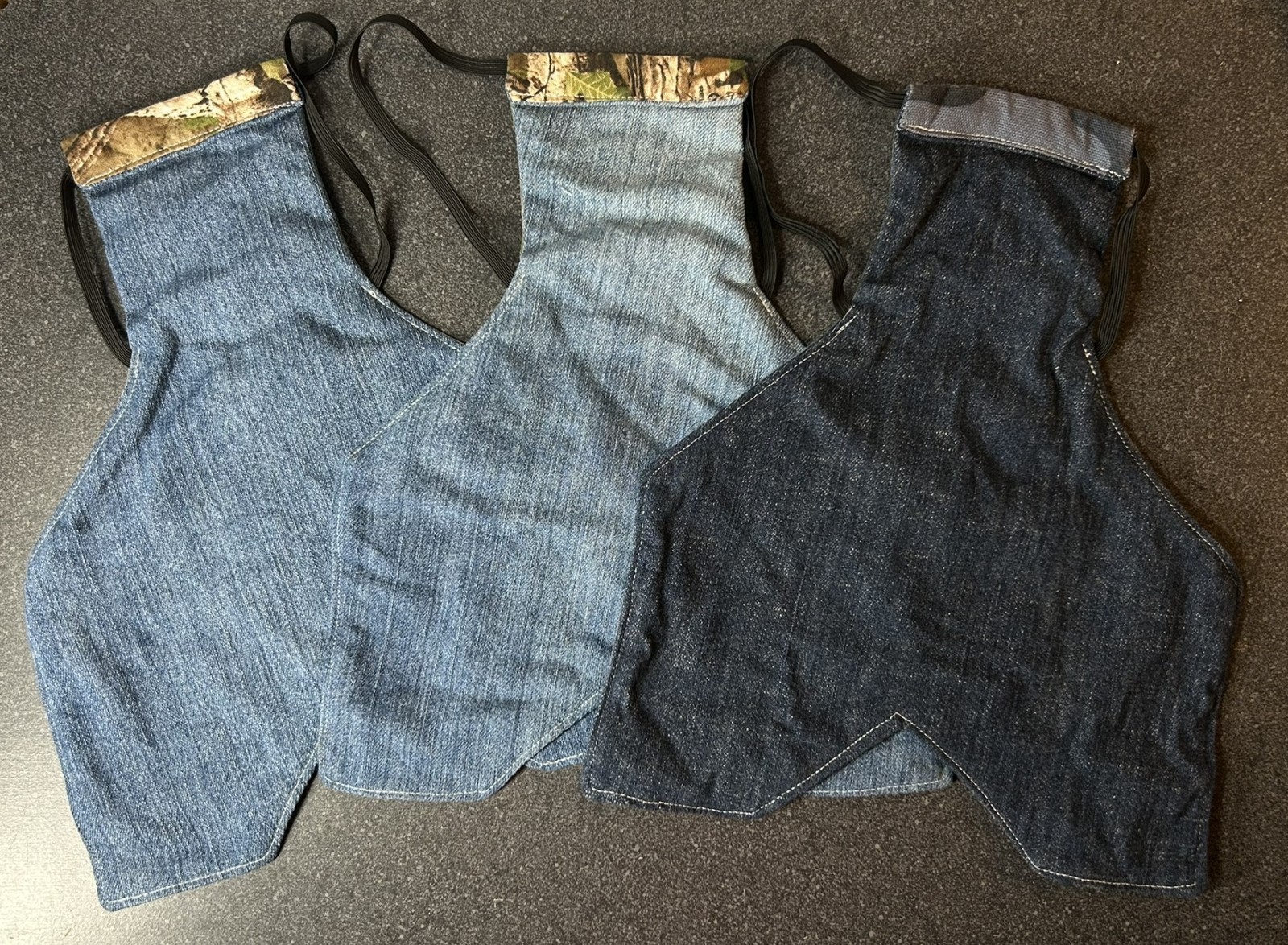 3 Denim  / Camo Turkey Saddles, Reversible, Back Protection Apron - Unused